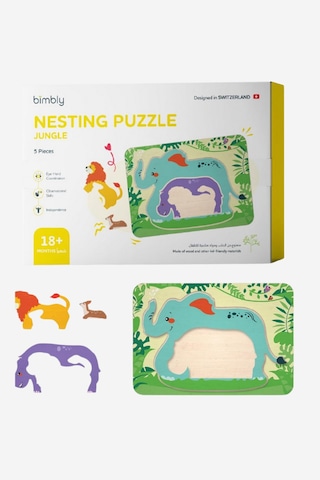 Bimbly Ahşap Orman Temalı Puzzle 5 Parça Eğitici ve Ekolojik Oyuncak 18 Ay+ Eğitici Oyuncaklar