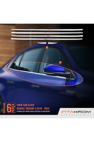 Renault Megane 4 Krom Cam Çıtası 6 Parça 2016 - 2022