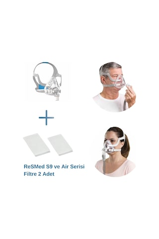 ResMed AirFit F20 Tam Yüz CPAP Maskesi (Large Boy) +ResMed S9 ve