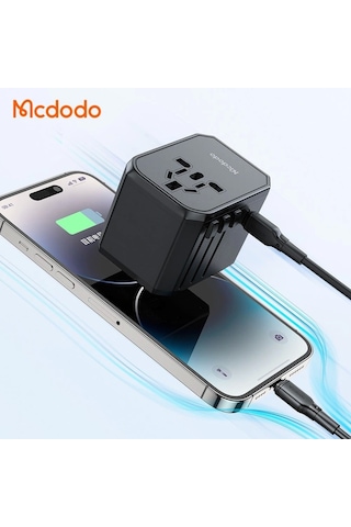 Mcdodo CP-4290 33 W PD Hızlı Şarj Universal Seyahat Adaptörü Siyah