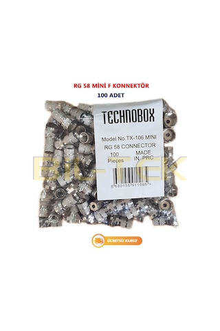 Technobox Rg 58 F Konnektör - 100 Adet