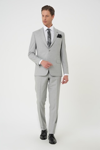 Efor Slim Fit Çift Yırtmaç Dokulu Esnek Klasik Gri Takım Elbise Tk 915 Gri
