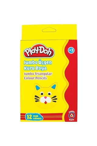 Play-doh Ku008 12 Renk Jumbo Üçgen Kuru Boya Karışık