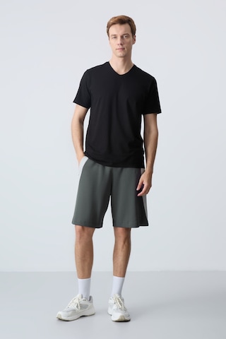 Tommy Life Haki Pamuklu Kalın Yumuşak Dokulu Standart Fit Basic Erkek Şort - 81280 Haki