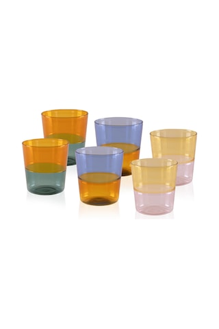 The Mia Rainbow Su Bardağı 6 Parça 320 Ml Çok Renkli