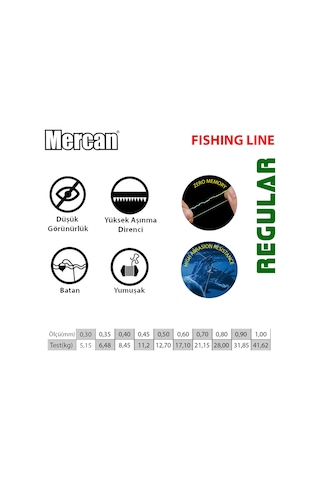Mercan Regular Yeşil (Metre) Bobin Misina