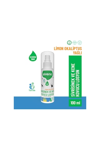 Siveno Sivrisinek ve Kene Kovucu Sprey Losyon Bitkisel Tüm Vücut İçin Aile Boy 100 ml