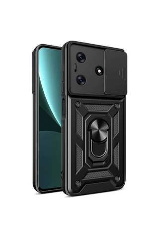 Tecno Spark 10c Kılıf Manyetik Standlı Kamera Korumalı Yüzüklü Zırh Tank Kılıf Koruyucu Kapak