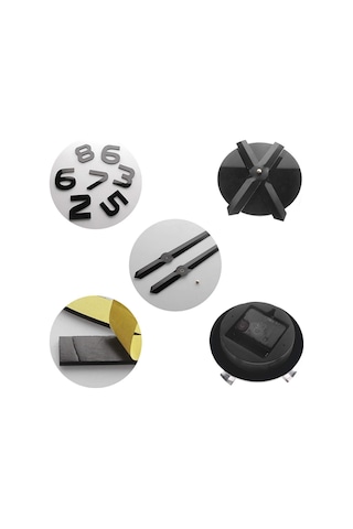 Modern Nesil Dıy 3D Dekoratif Büyük Boy Sticker Duvar Saati (399551991)