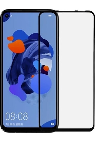 Adaman Mate 30 Lite Uyumlu Temperli Siyah Ekran Koruyucu Kırılmaz Cam