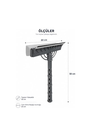 Çift Taraflı Süngerli Cam Sil Aparatı 22 Cm Çekçekli Temizlik Aleti Ergonomik Saplı Pencere Duşakabin Ayna Araç Camı Fayans Mermer Parlak Yüzeyler İçin İz Bırakmayan Pratik Silme Ekipmanı Çok Renkli