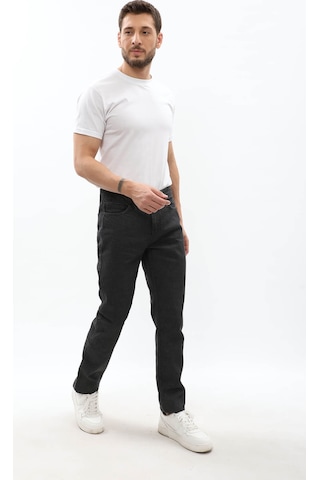 Erkek Regular Fit Koyu Gri Jean Pantolon Gri