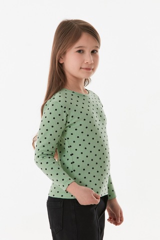 Puantiye Desenli Bisiklet Yaka Kız Çocuk Body 25mcck6178214744-su Yeşili Su Yeşili