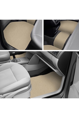 5 Parça Açık Kahverengi Araç Halı Paspas Takımı Ön Ve Arka Uyumlu Taban Koruyucu