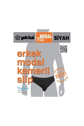 Yıldız 66 Erkek Siyah Modal Kemerli Slip