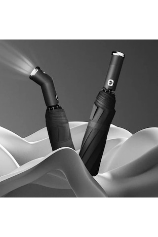 Siyah El Fenerli Şemsiye Çok Renkli