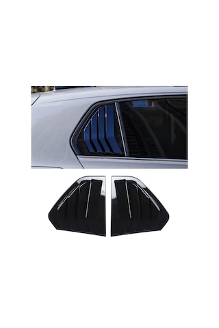 Vw Golf 8 İçin Kelebek Cam Vizörü Kaplaması Siyah Renk-Bantlı