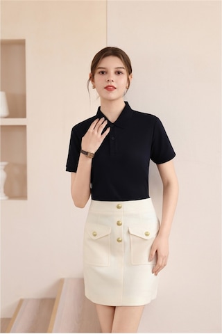 New Performance Premium Polo T-shirt 58.1% Pamuk 37.7% Polyester 4.2% Spandex Lacivert