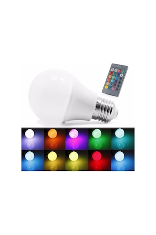 Led Uzaktan Kumandalı Renk Değiştiren Ampul Rgb 9W