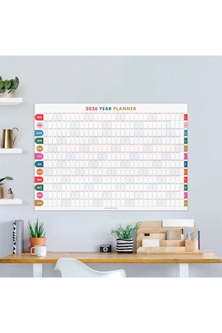 2027 Yıllık Planlayıcı Duvar Takvimi, 2027 Duvar Takvimi, Canlı Parlak Renkli, Minimalist Duvar Takv