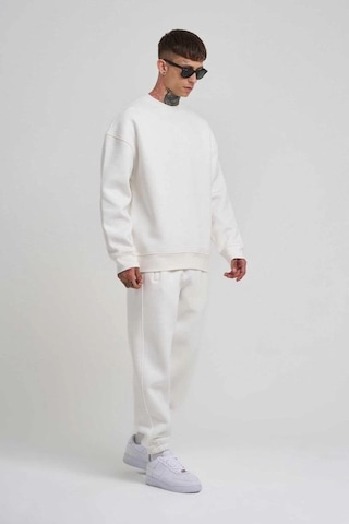 Mbb E-ticaret Erkek Bisikilet Yaka 3 Plik Pamuklu Sweatshirt - Beyaz