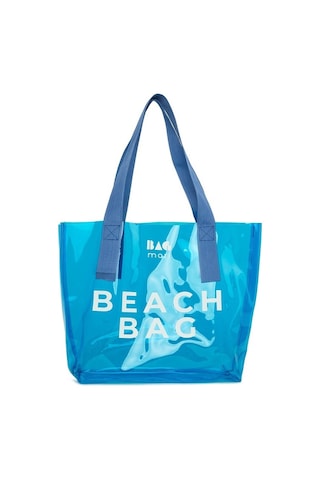 Bagmori Beach Bag Baskılı Şeffaf Plaj Çantası Mavi