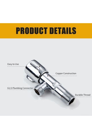 Yifomall Bakır Musluk Vana - Mutfak, Banyo, Tuvalet İçin Su Tasarruflu Hızlı Açma Kapama Vana Diğer