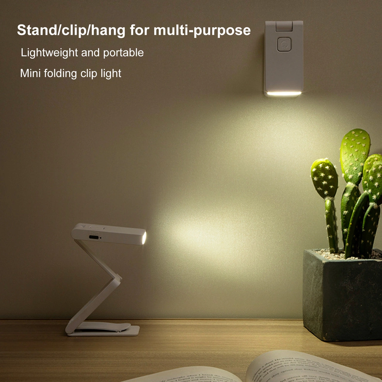 Kangvka Usb Şarjlı Mini Klips Lambası - 2w, 400mah Pil, 3 Işık Modu Beyaz/sarı/ıslak Sarı , Sürekli Parlaklık Ayarlama, Taşınabilir, Dış Mekan Ve Ev İçin Diğer