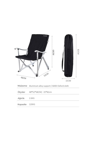 Madfox Dachuan Katlanır Kamp Sandalyesi Siyah