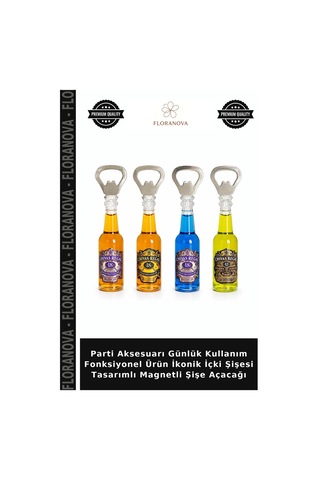 Parti Aksesuarı Günlük Kullanım Fonksiyonel Ürün İkonik İçki Şişesi Tasarımlı Magnetli Şişe Açacağı Çok Renkli