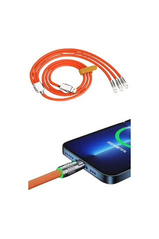 Çoklu Şarj Kablosu Usb Type-c İos Uyumlu 120w Hızlı Semeglbl - 89 Şarj Kablosu