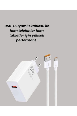 Buğz 67w Hızlı Şarj Adaptörü Ve Veri Aktarım Özellikli Type-c Kablo Seti