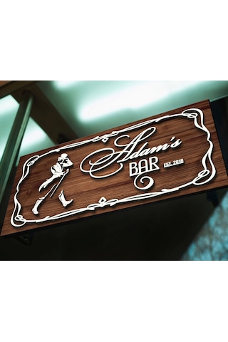 Bk Gift Kişiye Özel Kabartma Tasarım Ahşap Bar Tabelası, Home Bar Tabela, Rustik Ev Dekorasyonu, Duvar Dekoru-17