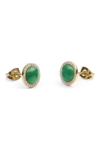 Audrey Earrings Jade Gold Gold