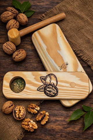 Ahşap Ceviz Kıracağı Ve Tokmak El Yapımı Pratik Ceviz Kıracağı Kahverengi