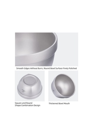 Tomshoo Ultralight Ti Çift Katmanlı Kase Açık Kamp Piknik Pirinç Gümüş