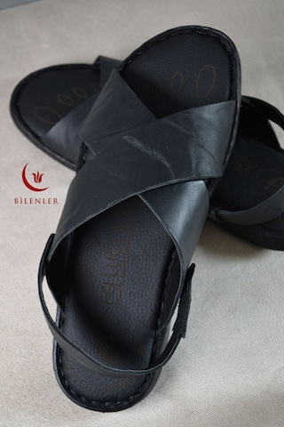 Erkek Çapraz Model Yumuşak Taban Sandalet&terlik Hac, Umre Ve Günlük Kullanıma Uygun Siyah