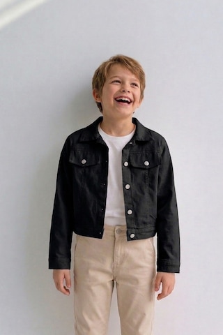 Esila Kids Erkek Çocuk Gabardin Ceket Yazlık İnce Ceket Siyah