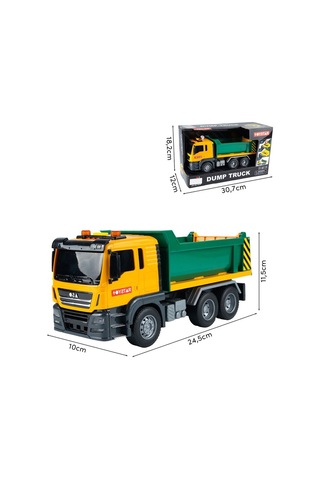 Sesli Işıklı Pilli Damperli Oyuncak Harfiyat Kamyonu