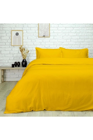 Taç Plain Düz%45 Viscoz%55 Pamuk Nevresim Takımı, Sarı, Çift Kişilik Diğer