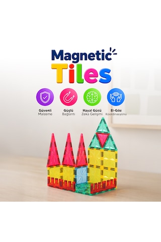 Huggy Manyetik Puzzle 104 Parça Yapı Blokları + 2 Araba