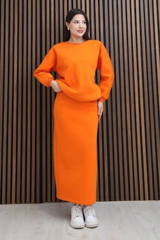 Lodmela Basic Comfort Şardonlu Etekli Takım 6073-oranj Oranj