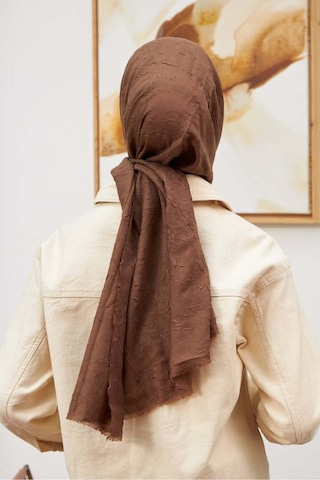 Bambu Kraş Şal Tesettür Giyim, Yüksek Kalite, Hafif, Rahat, Şık, Premium, Lux, Shawl, Scarf Kahve