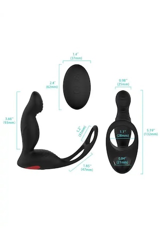 Fastieshop Penis Halkalı Şarjlı Uzaktan Kumandalı Anal Vibratör