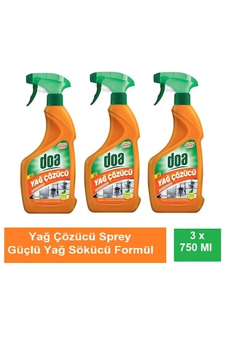 Doa Yağ Çözücü Sprey 750 Ml Vegan X 3 Adet 3’lü Set