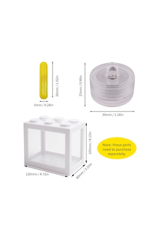 Youmex Küçük Akvaryum Mini Balık Kumu 12x8x10.5cm Sarı Plastik Akvaryum Balık Yetiştirme Kutusu