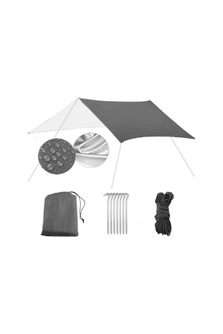 Prestigegoods Çok Fonksiyonlu Açık Su Geçirmez Güneş Tente, Plaj Çadırı, Pergola Siyah, Dayanıklı, Kolay Kurulum Siyah