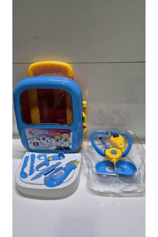 Çocuk Oyuncak Doktor Seti Meslek Seti Çantalı 12 Parça Doktor Set