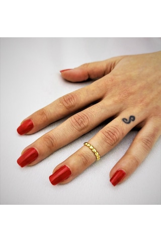 GOLD KAPLAMA KARARMAZ TAM TUR KALP FİGÜR ALTTAN AYARLI EKLEM YÜZÜK-YÜZÜK20 Altın