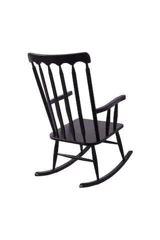 Dakota Rocker Amerikan Retro Ahşap Sallanır Sandalye Siyah